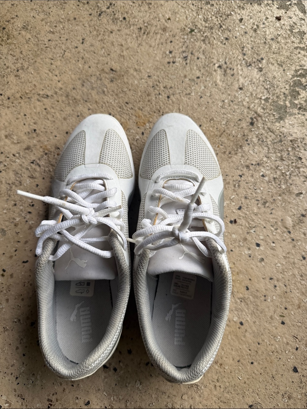 Puma White Low-Top Mesh & Suede Sneakers - Picture 3 of 5